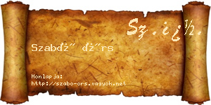 Szabó Örs névjegykártya